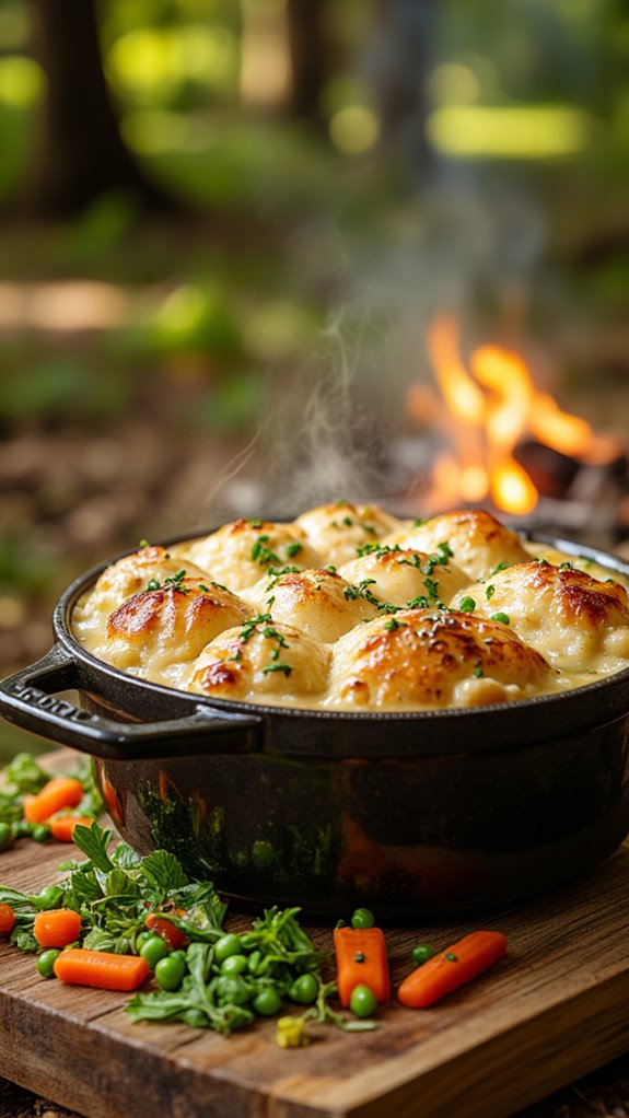 campfire gourmet chicken pie