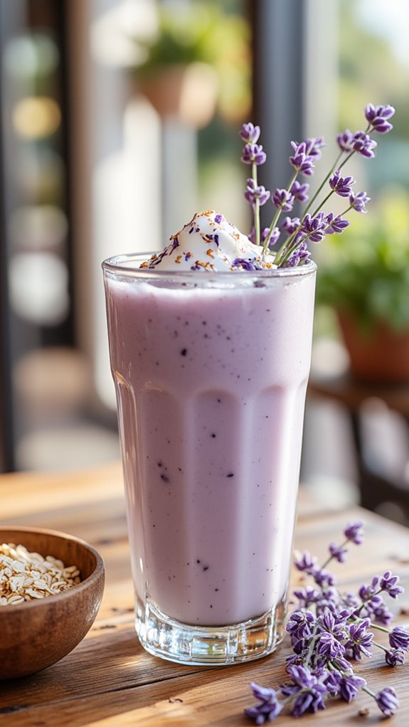 chilled lavender oatmilk latte
