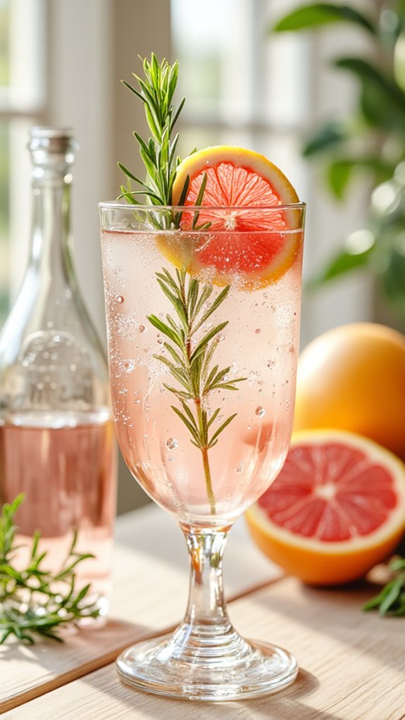 elegant citrus rosemary mocktail