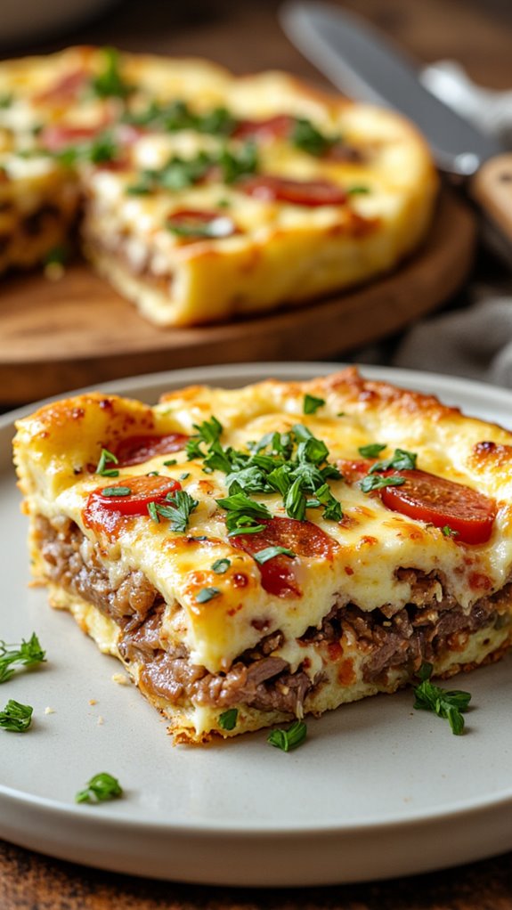 protein packed cheesesteak frittata