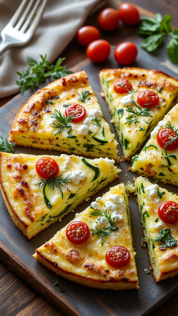 protein packed zucchini feta frittata