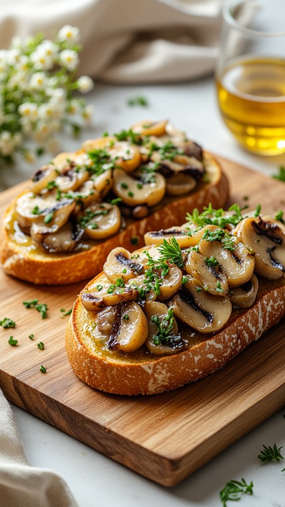 savory morel mushroom tartine