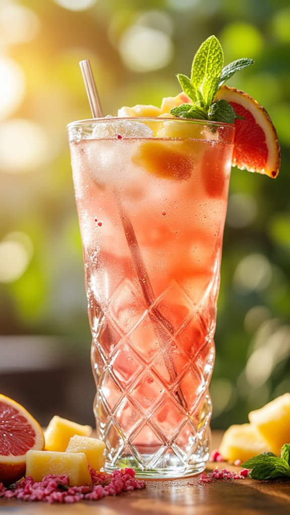 tropical grapefruit pineapple cocktail