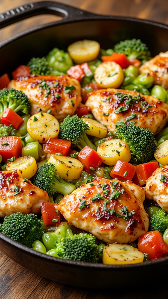 healthy chicken veggie skillet