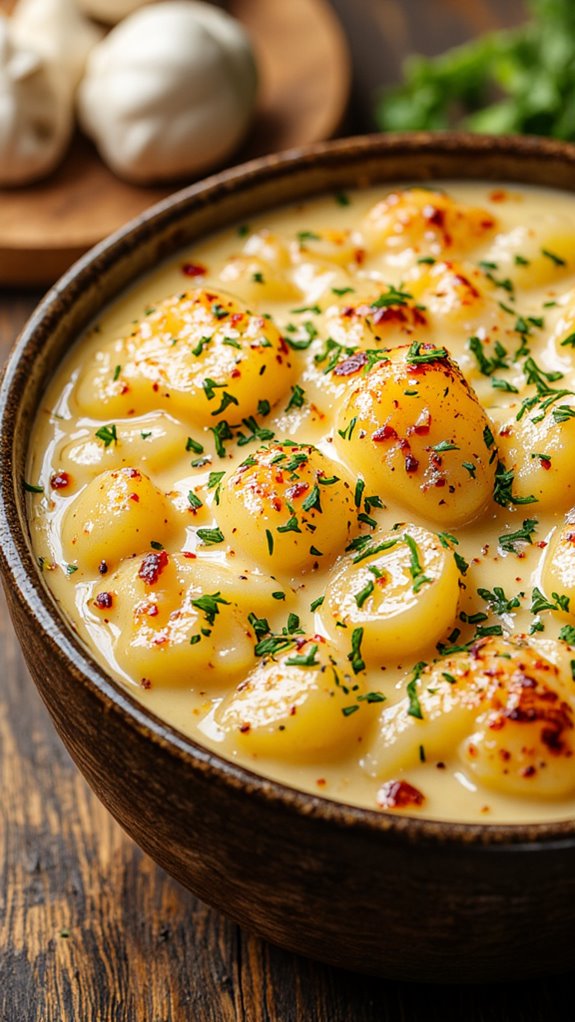 slow cooker garlic potatoes
