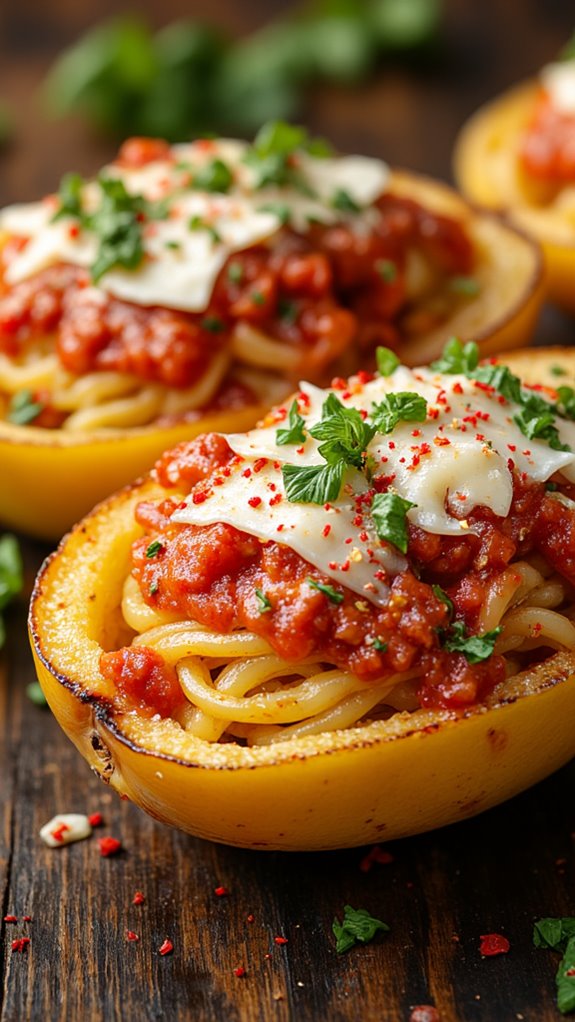 spicy stuffed spaghetti squash