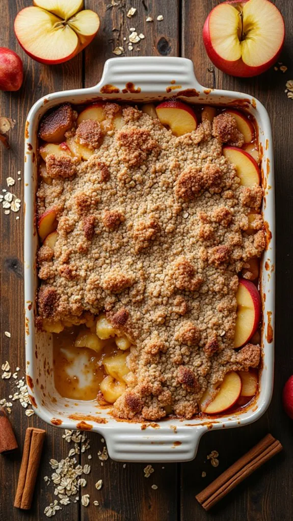 warm cinnamon apple crisp